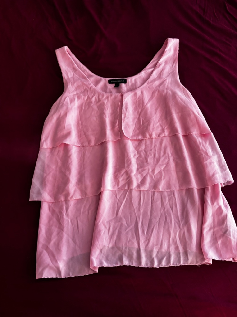 Banana Republic Light Pink Tiered Sleeveless Tank